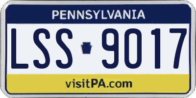 PA license plate LSS9017