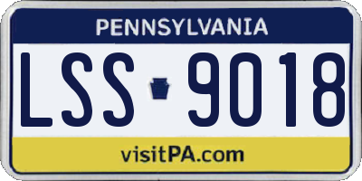 PA license plate LSS9018