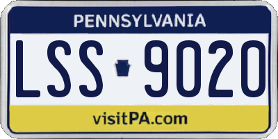 PA license plate LSS9020