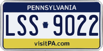 PA license plate LSS9022