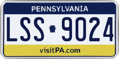 PA license plate LSS9024