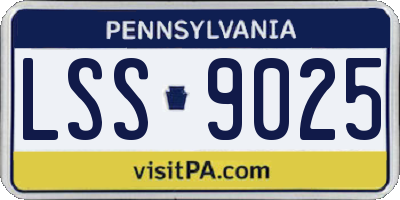 PA license plate LSS9025