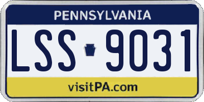 PA license plate LSS9031
