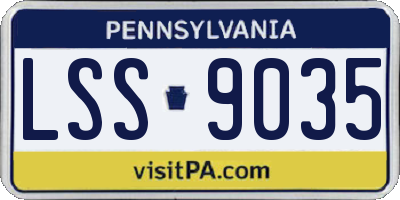 PA license plate LSS9035