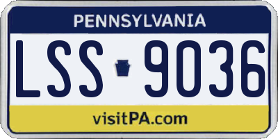 PA license plate LSS9036