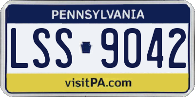 PA license plate LSS9042