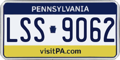PA license plate LSS9062