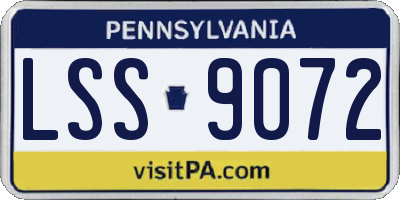PA license plate LSS9072