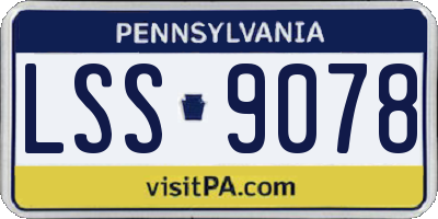 PA license plate LSS9078
