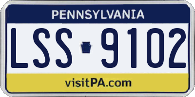 PA license plate LSS9102