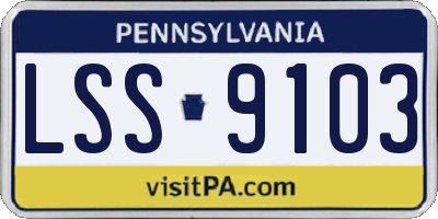 PA license plate LSS9103