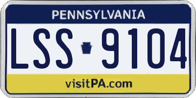 PA license plate LSS9104