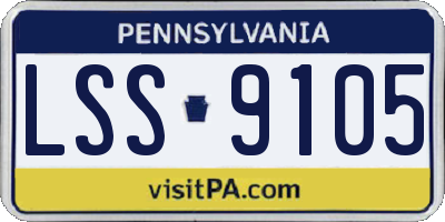 PA license plate LSS9105