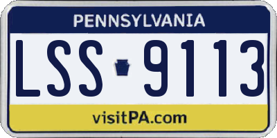 PA license plate LSS9113