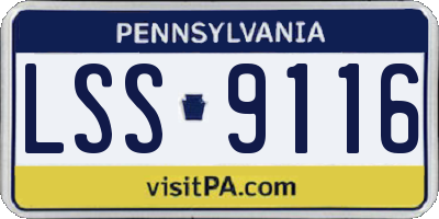 PA license plate LSS9116