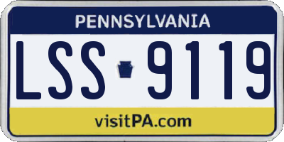 PA license plate LSS9119