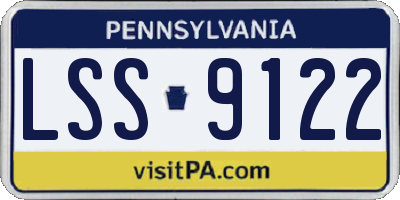 PA license plate LSS9122