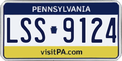 PA license plate LSS9124