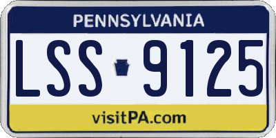 PA license plate LSS9125