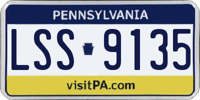 PA license plate LSS9135