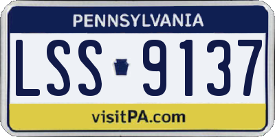 PA license plate LSS9137