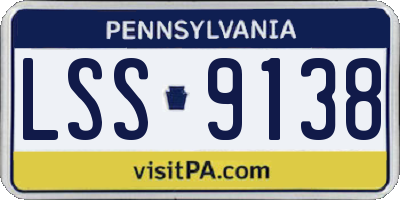 PA license plate LSS9138
