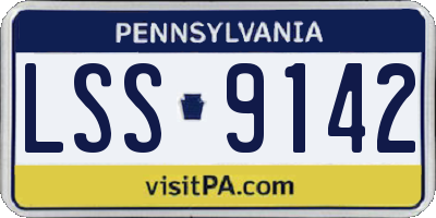 PA license plate LSS9142