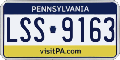 PA license plate LSS9163