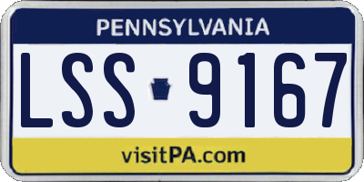 PA license plate LSS9167