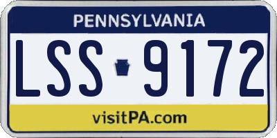PA license plate LSS9172