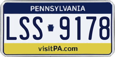 PA license plate LSS9178