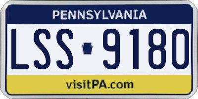 PA license plate LSS9180