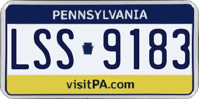 PA license plate LSS9183