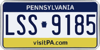 PA license plate LSS9185