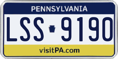 PA license plate LSS9190