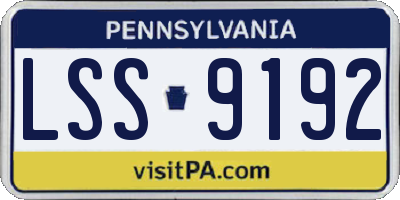 PA license plate LSS9192
