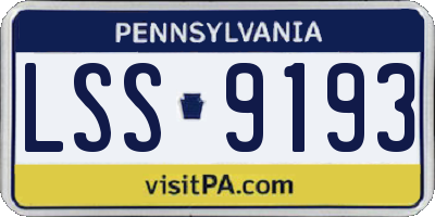 PA license plate LSS9193