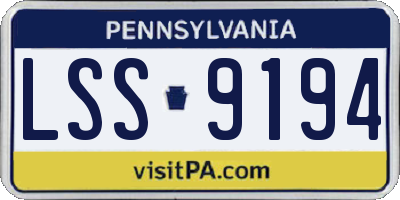 PA license plate LSS9194