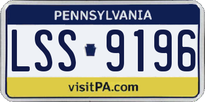 PA license plate LSS9196