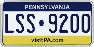PA license plate LSS9200