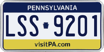 PA license plate LSS9201