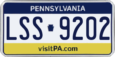 PA license plate LSS9202