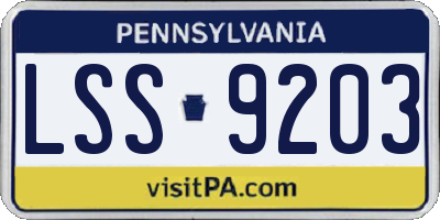 PA license plate LSS9203