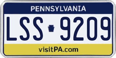 PA license plate LSS9209
