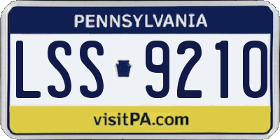 PA license plate LSS9210