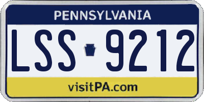 PA license plate LSS9212