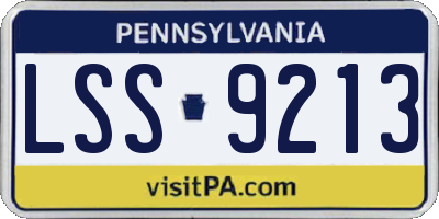 PA license plate LSS9213