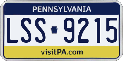 PA license plate LSS9215
