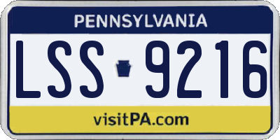 PA license plate LSS9216