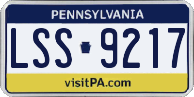 PA license plate LSS9217